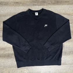 Vintage Nike Sweatshirt Men’s Large Faded 90s Black Oversized Crewneck