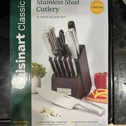 Cuisinart Classic Stainless Steel Cutlery 15-Piece Block Set