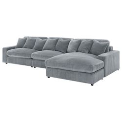 Fog Wide Corduroy Sofa Reversible Chaise Sectional Couch - Seccional Sillon My