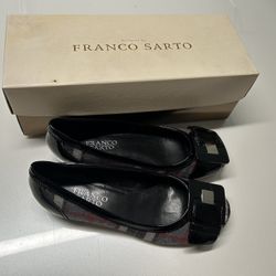 Franco Sarto plaid buckle flats size 5.5