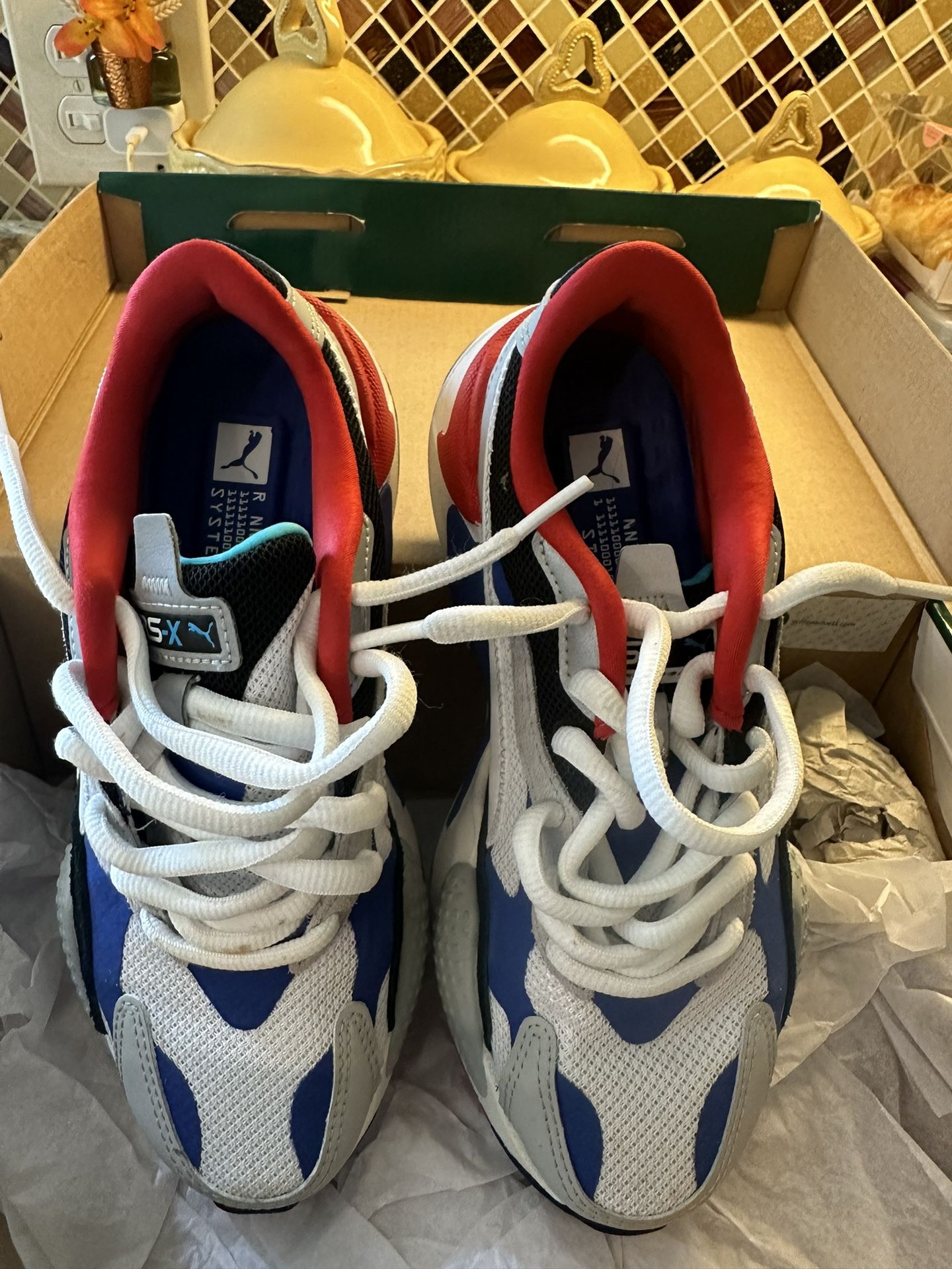 Rs-X3 Puzzle Jr Puma Sneakers - Red/Blue/White:Black - Size 4.5 Youth