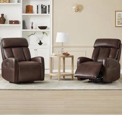 CHITA Power Recliner Chair Swivel Glider, FSC Certified Upholstered Living Room Nursery Reclining Sofa Chair with Lumbar Support, 