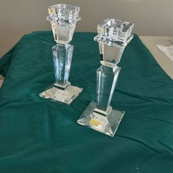 CRYSTAL-  candle stick holders