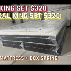 King Size Pillow Top Mattress With Box Spring Included 