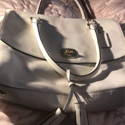 Authentic all leather coach handbag Purse bone Color