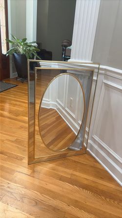 Gold Frame Oval Wall Mirror