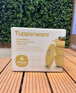 Tupperware CrystalWave Store Serve & Go 3-Bowl Set