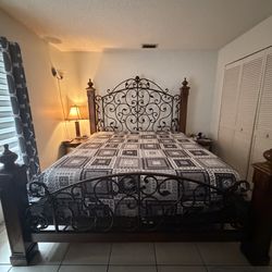 King Size bed w/mattress Used