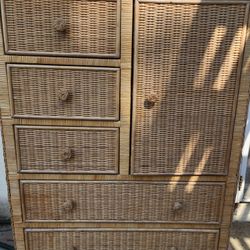 Wicker Dresser Cabinet Bedroom Furniture