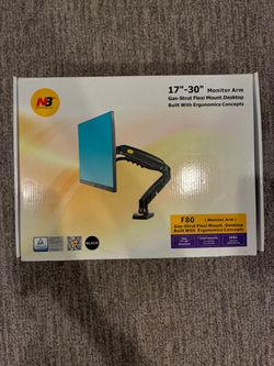 NB Black Monitor Arm Fits 17”-30” Monitors Gas Strut Flexi Arm VESA 75x75 and 100x100mm