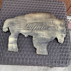 Antique Gold, Buffalo Shaped Wall Plaque