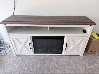 Belleze Corin TV Stand with Electric Fireplace
