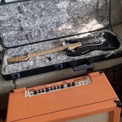 Fender Standard Stratocaster HSS & Orange Super Crush 100 Solid-State Guitar Combo Amplifier (100 Watts, 1x12")