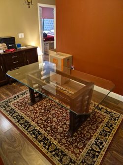Glass dining table 6 people