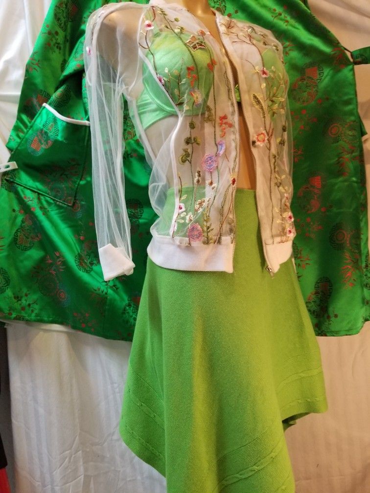 Sheer Jacket Flower Embroidery