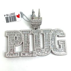 925 Sterling Silver CZ Plug Pendant 33.80g 200716/4