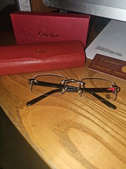 Unisex Cartier Rectangular Clear Lens Designer Rhinestones Glasses