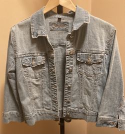 Vintage Y2K Crop 3/4 Sleeves Jean Jacket - Perfect Condition 