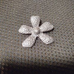 Sterling Silver Hammered Flower Pendant