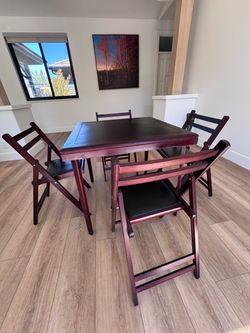 Cosco Wood Folding Table and 4 Chairs Set