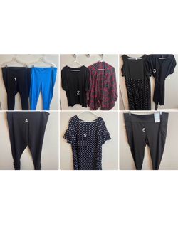 Women’s Size 2X clothing.  Each numbered item/set is $15 ea