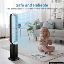 Simple Deluxe 45 Inch Bladeless Tower Fan with Remove, Cooling Fan for Indoor Use, Oscillating Fan for Home Bedroom