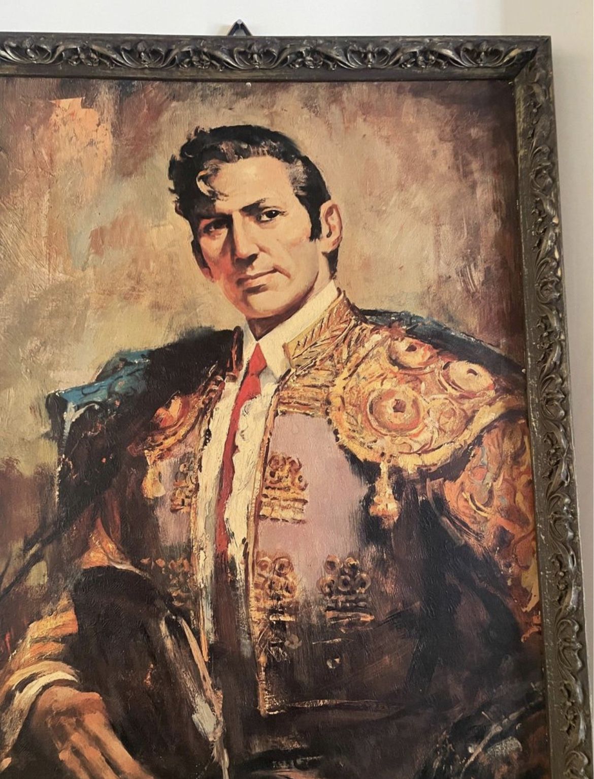 Matador Large Vintage Print by Ortiz 40in H by 28in W. including the frame.