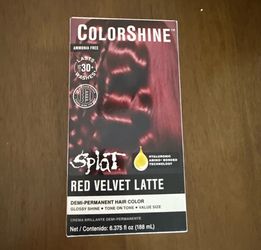 ColorShine Splat RED VELVET LATTE Hair Dye Kit Demi Permanent NEW