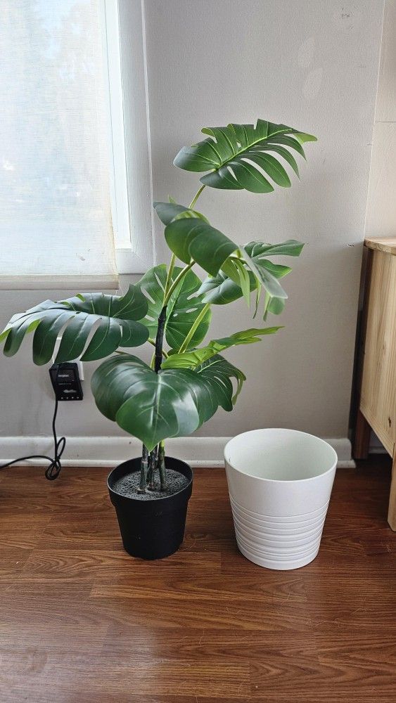 Artificial Plant + White Pot