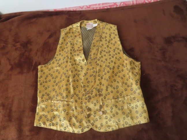 Vintage 50s LEVIS WESTERN WEAR Big E Shorthorn Poker Vest  Buttonup RARE