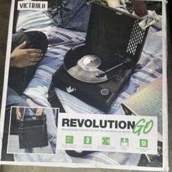 Victrola Revolution GO 3-Speed Bluetooth Portable Record Player with Built-in Speakers | Black VSC-750SB-BLK