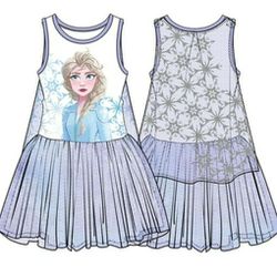 ONLY SHIPPING- Disney Girls Frozen II Cool Element Elsa Cape Dress.Unique FrozenDress w/Cape
