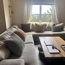 Deep Sectional Couch- soft Chenille and Comfy 