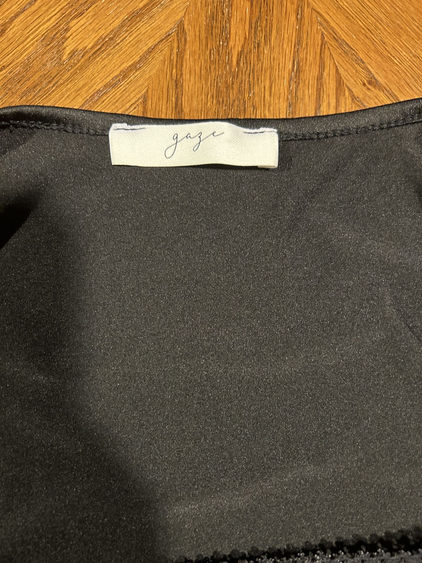 Gaze, Elegant, Black Apparel Crop Top