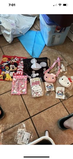  8 Items NewHello Kitty and Mickey Mouse items