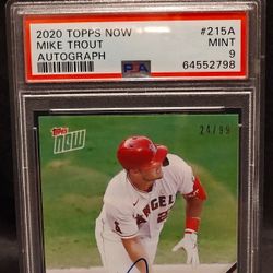2020 Topps Now Mike Trout #215A Auto PSA 9