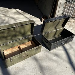 2 Boxes ww2 Army Crates Vintage 