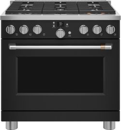 Cafe 36" Matte Black Professional Dual-Fuel Range New