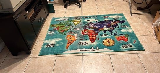 The new rug . Education map . Long 54 inch, width 39 inch
