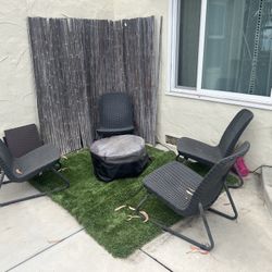 Set of 4 Modern Low Patio Chairs – $140