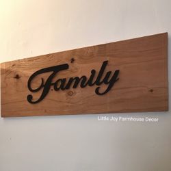 Wooden Wall Sign - Family