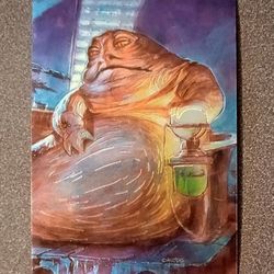 1996 Star Wars Finest Topps Jabba The Hutt Palace #73 Movie Art Collectible Vintage Trading Card Chrome Chromium