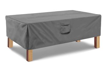Rectangular Coffee Table Cover - Outdoor Lawn Patio Furniture Covers with Padded Handles and Durable Hem Cord - Heavy Duty and Waterproof,Fits Large R