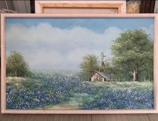 Hand Painted Framed Wall Picture 33×21