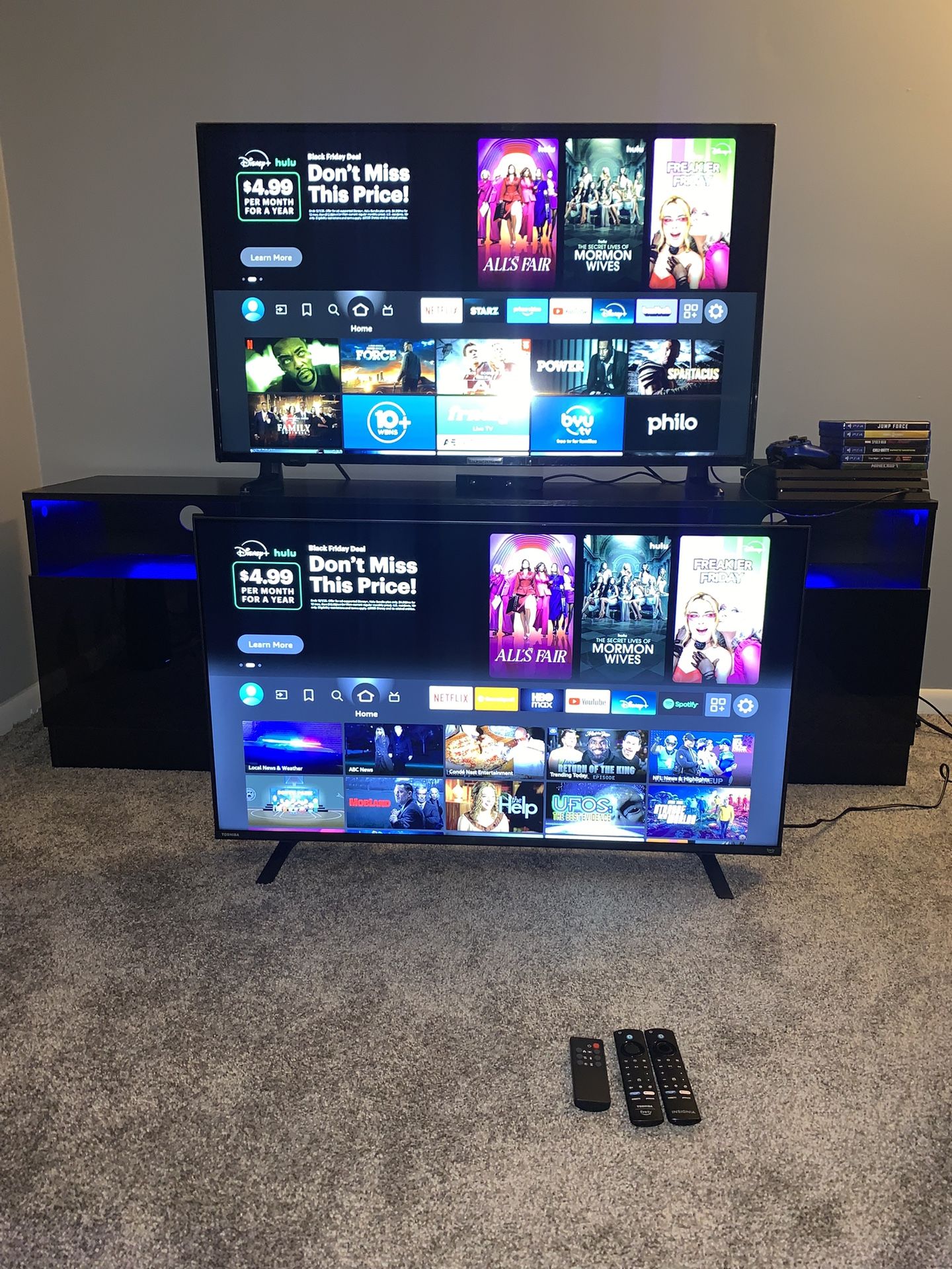 - 2 - 4K Ultra HD Toshiba Fire Smart TV’s ( 50” & 43”.)