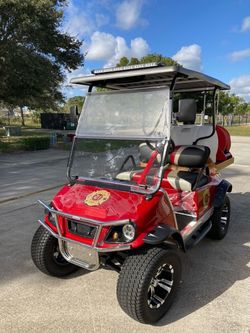 Club Car DS Electric Custom Harley Real Fire Golf Cart