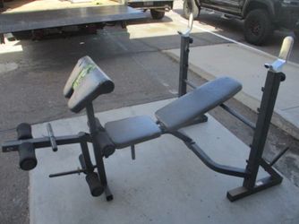 Used TSA 5758 Olympic Bench With Preacher Curl and Leg Extension Attachment ( Read Description )