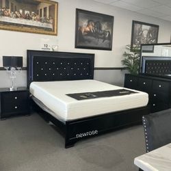 Micah black led bedroom set deals