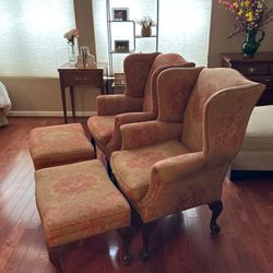 Wing Chairs With Ottoman 