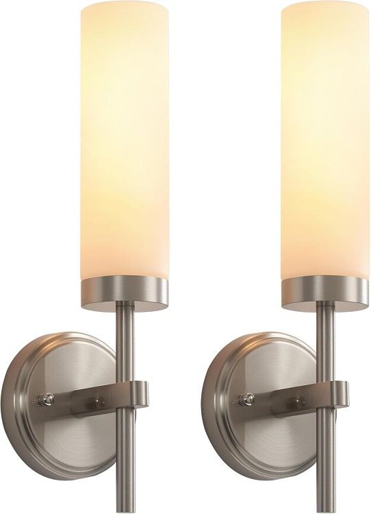 Pool Sconces Set Of Two Brushed Nickel Brand New